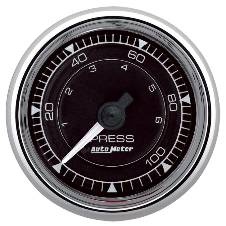 AUTOMETER 2/16 Chrono Chrome Gauge Pressure 0-100PSI 