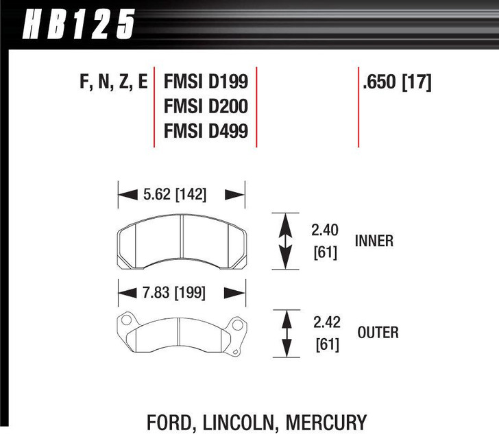 HAWK BRAKE Brake Pads Blue 9012 Ford 