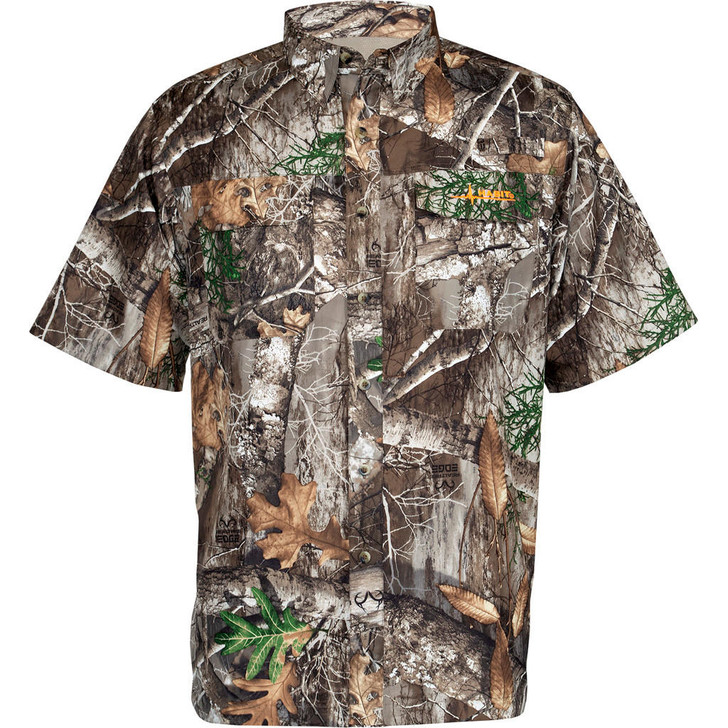 Habit Hatcher Pass Camo Guide Short Sleeve Shirt Realtree Edge Medium