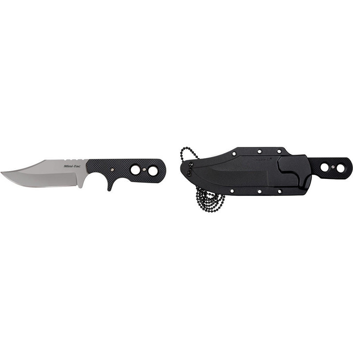 Cold Steel Mini Tac Bowie Fixed Blade Knife Black 3.6 In W/sheath