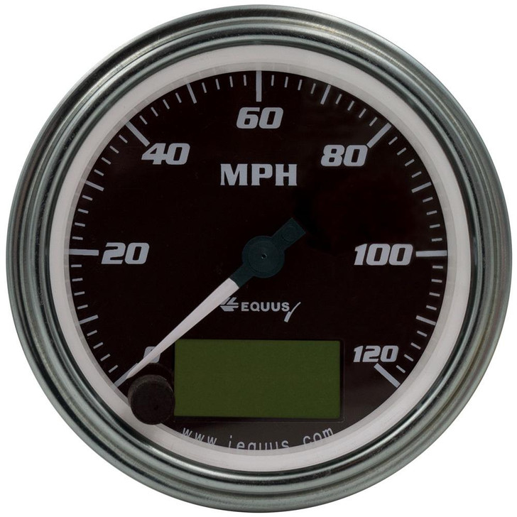 EQUUS 3-3/8 Dia Speedometer 0-120 MPH Chrome Elec 