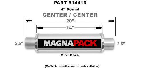 MAGNAFLOW PERF EXHAUST Stainless Bullet Muffler 2.5in In/Out 