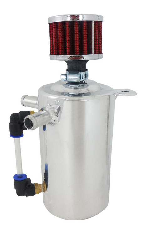 RACING POWER CO-PACKAGED Fabricated Alum Oil Catc h Tank Breather 1.0 Pint 