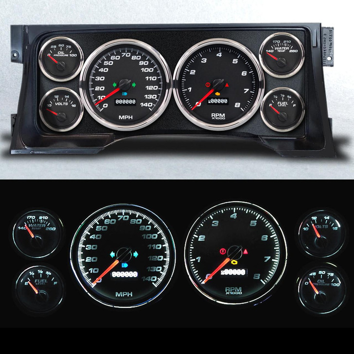 NEW VINTAGE USA Gauge Kit GM Truck 95-98 Performance Black 