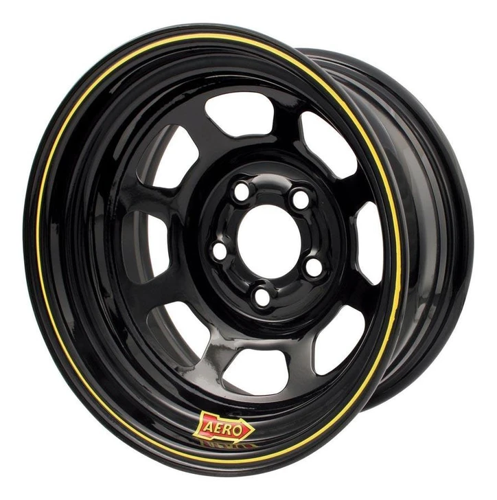 AERO RACE WHEELS 15x8 4in. 5.00 Black 