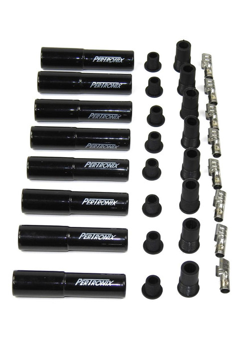 PERTRONIX IGNITION Ceramic Spark Plug Boot Kit Straight 8pk Black 