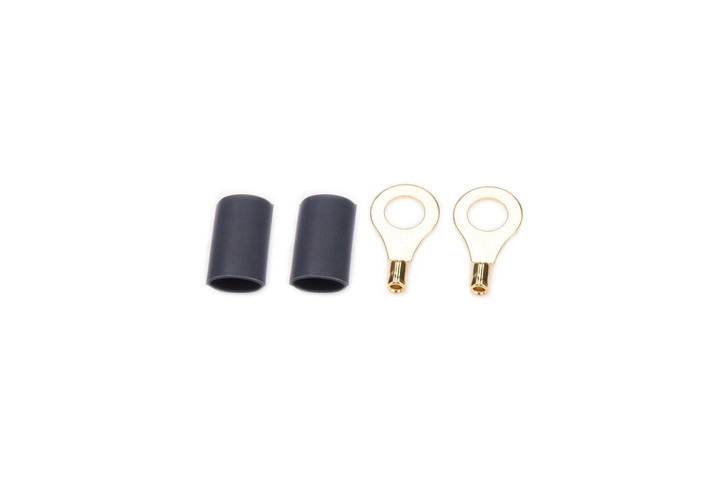 QUICKCAR RACING PRODUCTS Ring Terminal 1/4in 18- 22 Ga w/Heat Shrink Pair 