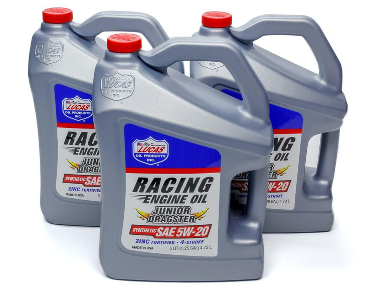 Lucas Oil Jr. Dragster-Karting Oil 5w20 Case 3 x 5 Qt Jug 