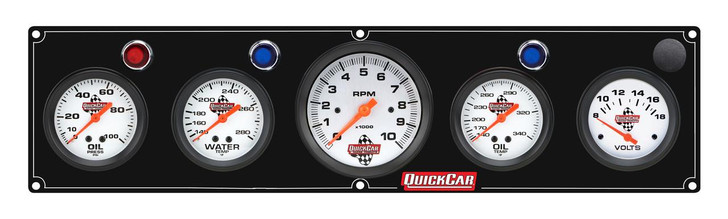 QUICKCAR RACING PRODUCTS 4-1 Gauge Panel OP/WT/OT/VT Black 