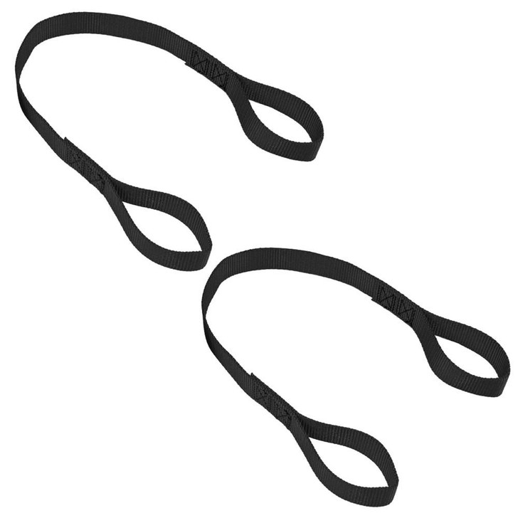 MACS CUSTOM TIE-DOWNS 1in x 18in Loop Strap Black Pair 