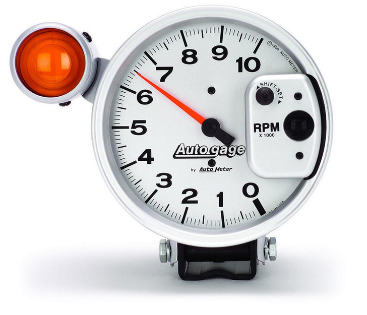 AUTOMETER 5in Auto Gauge Tach -10K Silver Face 