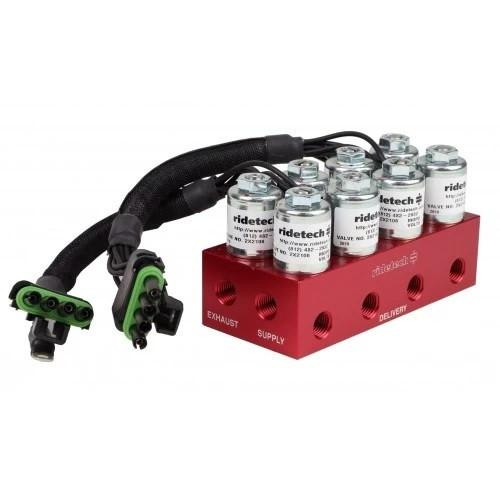 RIDETECH Air Valve Block RidePro 4-Way with 1/4in NPT 