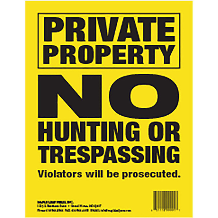 Maple Leaf Press Maple Leaf No Trespassing Sign Yellow 8.5 X 11 In Vertical 25 Pk