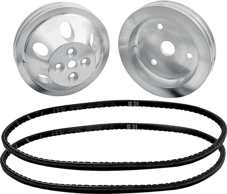 ALLSTAR PERFORMANCE 1:1 Pulley Kit for use w/o Power Steering 