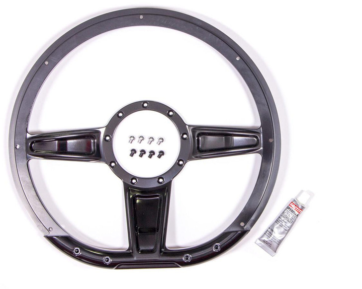 BILLET SPECIALTIES Steering Wheel Camber D-Shaped 14in Black 