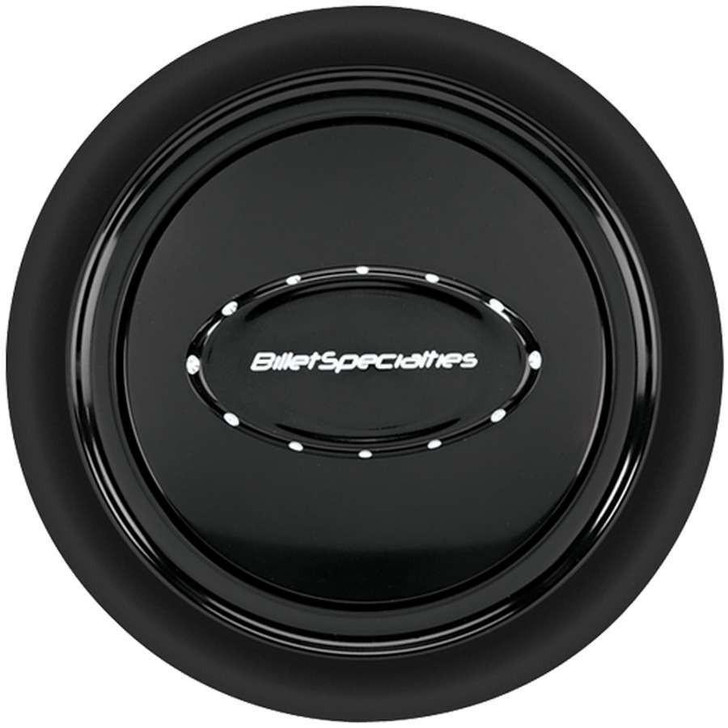 BILLET SPECIALTIES Horn Button Smooth Black Anodized 