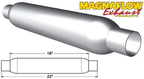 MAGNAFLOW PERF EXHAUST Glass Pack Muffler 2in Aluminized Small 