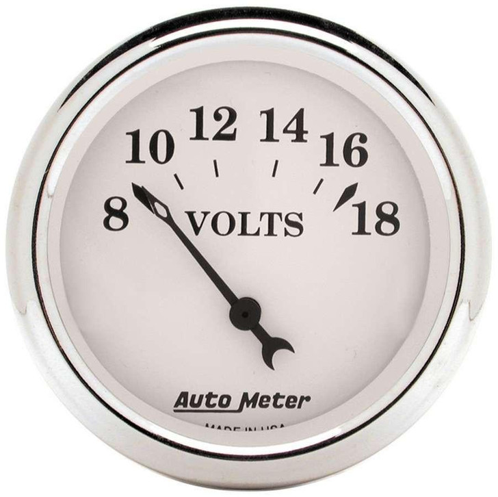 AUTOMETER Old Tyme White 2 1/16in Voltmeter 8-18 