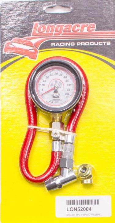 LONGACRE Tire Gauge 0-60PSI 2in GID 