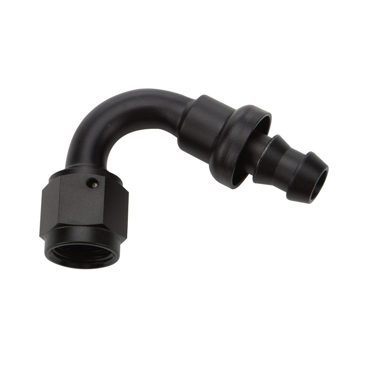 ALLSTAR PERFORMANCE Pushlock Hose End Black 120 Deg Elbow -12 