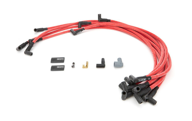 SCOTT PERFORMANCE SBC Spark Plug Wire Set Red 604 Crate Engine 