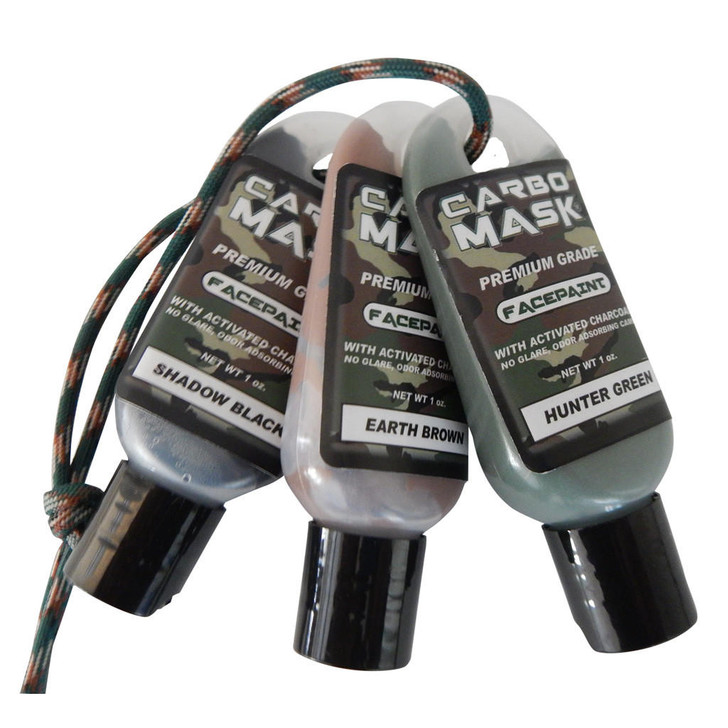 Carbomask Carbo Mask Facepaint Black/green/brown 1 Oz 3 Pk