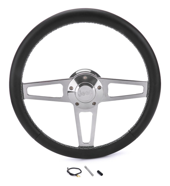 GRANT T Series Pol. Wheel Jeep Logo/Install Kit 