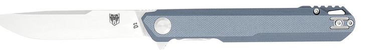 COBRA TEC KNIVES LLC CobraTec Knives CTMONGRY Monarch  3.50" Folding Plain Satin D2 Steel Blade, 4.75" Gray G10 Handle 
