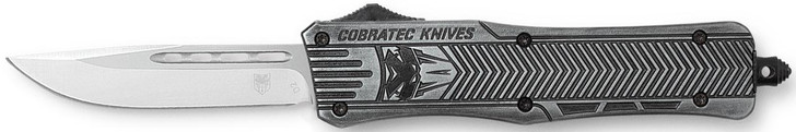 COBRA TEC KNIVES LLC CobraTec Knives MSWCTK1MDNS CTK-1 American Flag Medium 3" OTF Drop Point Plain Stonewashed D2 Steel Blade, 5" Black Aluminum Alloy Handle 