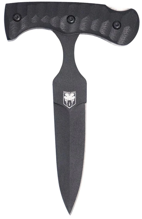 COBRA TEC KNIVES LLC CobraTec Knives FG10PD Folding Push Dagger  2.88" Folding Dagger Plain Black D2 Steel Blade, 4.06" Black Textured G10 Scales Handle 