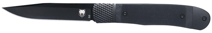 COBRA TEC KNIVES LLC CobraTec Knives CTTHRG10BKO Trapper  Small 3.13" Folding Plain 154CM SS Blade, 4.25" Black G10 Handle 