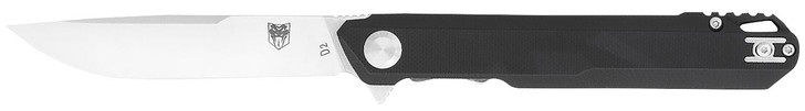 COBRA TEC KNIVES LLC CobraTec Knives CTMONBLK Monarch  3.50" Folding Plain Satin D2 Steel Blade, 4.75" Black G10 Handle 