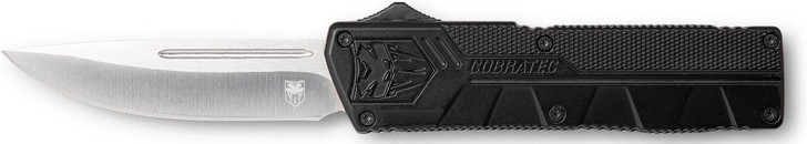 COBRA TEC KNIVES LLC CobraTec Knives BCTLWDNS Lightweight  3.25" OTF Drop Point Plain D2 Steel Blade/Black Aluminum Handle Includes Pocket Clip 