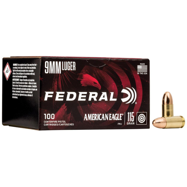  Federal American Eagle 9mm 115gr FMJ 500 Rounds 