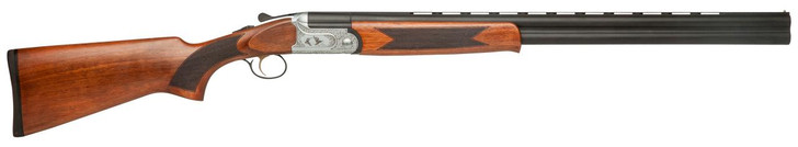 Breda/Dickinson Dickinson LLC GW12W26P Green Wing  12 Gauge 2rd 3" 26" Matte Black Vent Rib Barrel, Engraved Steel Receiver w/Satin Silver Metal Finish, Bead Front Sight, Wood Stock & Ejector 