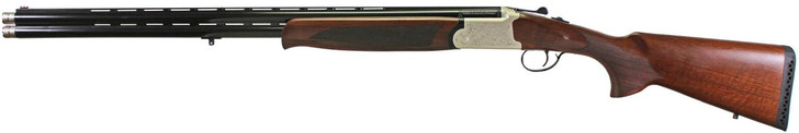 OAKS WHOLESALE DIST/IVER Iver Johnson Arms IJ60020LW28S IJ600 Lightweight Full Size 20 Gauge Break Open 3" 2rd 28" Black Over/Under Vent Rib Barrel, Silver Engraved Aluminum Receiver, Fixed Walnut Wood Stock, Ambidextrous 