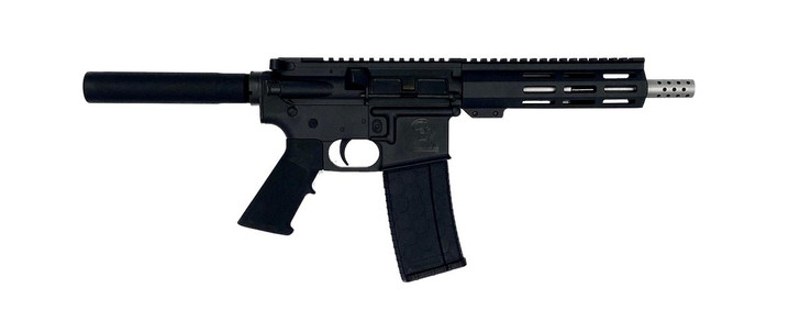 GREAT LAKES FIREARMS Great Lakes Firearms GL15223SSPBLK AR-15 Pistol 223 Wylde 30+1 7.50" Stainless Barrel, Black, 7" M-LOK Handguard, Buffer Tube (No Brace), A2 Grip 