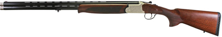 OAKS WHOLESALE DIST/IVER Iver Johnson Arms IJ600410LW28S IJ600 Lightweight Full Size 410 Gauge Break Open 3" 2rd 28" Black Over/Under Vent Rib Barrel, Silver Engraved Aluminum Receiver, Fixed Walnut Wood Stock, Ambidextrous 