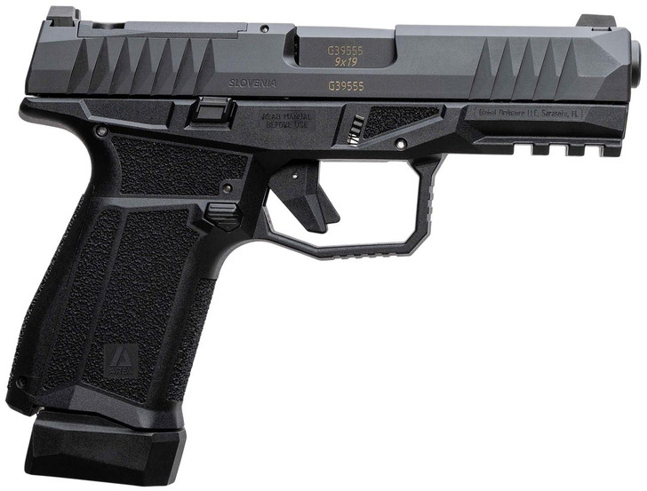 Arex AREX 815537024074 Delta M Gen2 Compact Frame 9mm Luger 15+1 4" Black Steel Barrel, Black Nitride Steel Optic Cut/Serrated Slide, Black Polymer Frame w/Picatinny Rail, Black Stippled Grip, Ambidextrous 