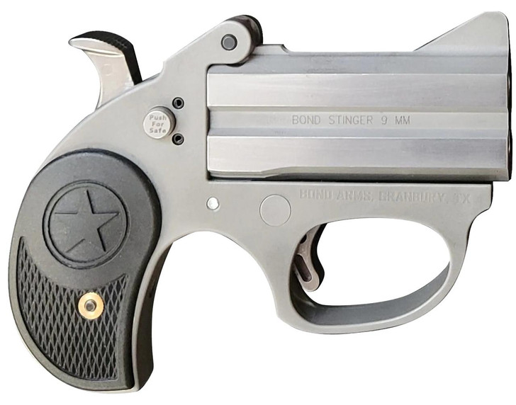  Bond Arms BASRS Stinger  38 Special 2rd 3" Rough Series Stainless Steel Double Barrel & Frame, Rebounding Hammer, Black Rubber Grips, Manual Safety 