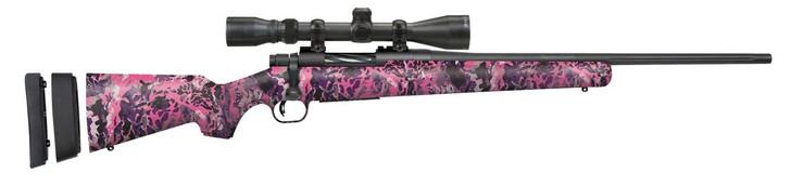  Mossberg 28145 Patriot Super Bantam 308 Win Caliber with 5+1 Capacity, 20" Fluted Barrel, Matte Blued Metal Finish & Muddy Girl Wild Synthetic Stock Right Hand (Youth) Includes 3-9x40mm Scope 