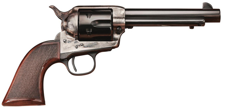 Taylors and Company Taylors & Company 4109DE Smoke Wagon Deluxe 45 Colt (LC) 6rd 4.75" Blued Cylinder & Barrel Color Case Hardened Steel Frame Checkered Walnut Grip 
