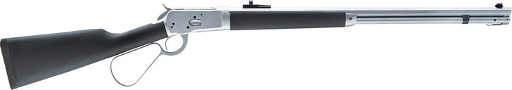 Taylors and Company Taylors & Company 220089 1892 Alaskan Take-Down 357 Mag Caliber with 7+1 Capacity, 16" Barrel, Matte Chrome Metal Finish & SoftTouch Black Synthetic Stock Right Hand (Full Size) 
