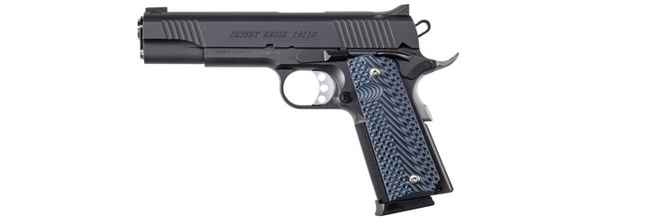  Magnum Research DE1911G10 1911 G 10mm Auto Caliber with 5.01" Barrel, 8+1 Capacity, Overall Matte Black Finish Carbon Steel, Beavertail Frame, Serrated Slide & Black/Gray G10 Grip 