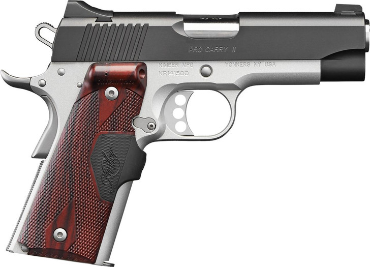 KIMBER MFG.,INC Kimber Mfg, Inc 3200333 Pro Carry II  9mm Luger 9+1 4" Stainless Match Grade Barrel, Matte Black Brushed Serrated Steel Slide, Satin Silver Aluminum Frame w/Beavertail, Rosewood Grip 