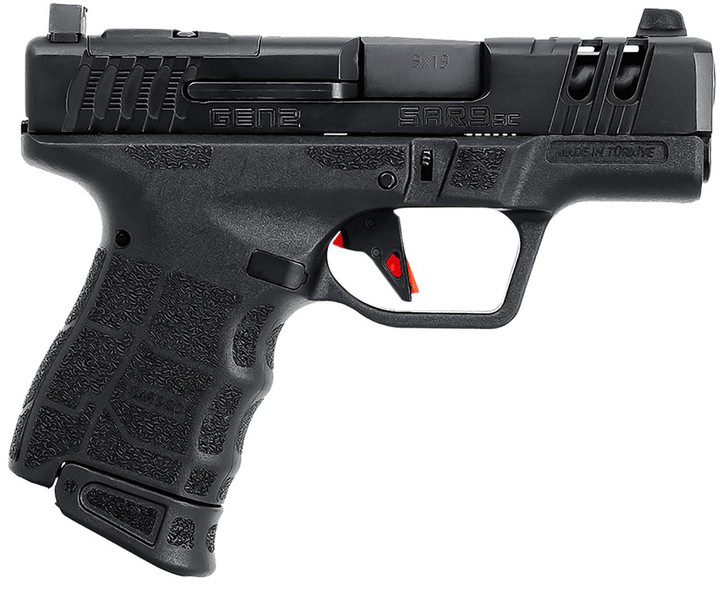  SAR USA SAR9SCG2BL SAR9 SC Gen2 Sub-Compact Frame 9mm Luger 15+1 12+1 3.30" Black Steel Barrel, Black Steel Optic Ready/Ported/Serrated Slide, Black Polymer Frame, Black Polymer Grip 