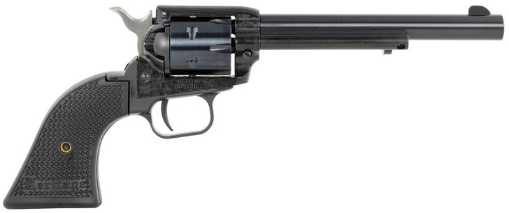  Heritage Mfg RR22MB6PG Rough Rider  22 LR/22 WMR 6 Shot, 6.50" Black Steel Barrel, Black Cerakote Zinc Alloy Frame, Black Cerakote Cylinder, Black Polymer Grip, Hammer/Thumb Safety, Exposed Hammer 