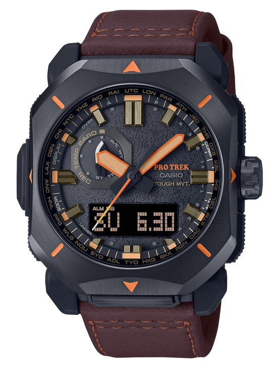 G-SHOCK/VLC DISTRIBUTION G-shock/vlc Distribution PRW6900YL5 Casio Pro Trek Black/Brown Size 145-215mm Features Digital Compass 
