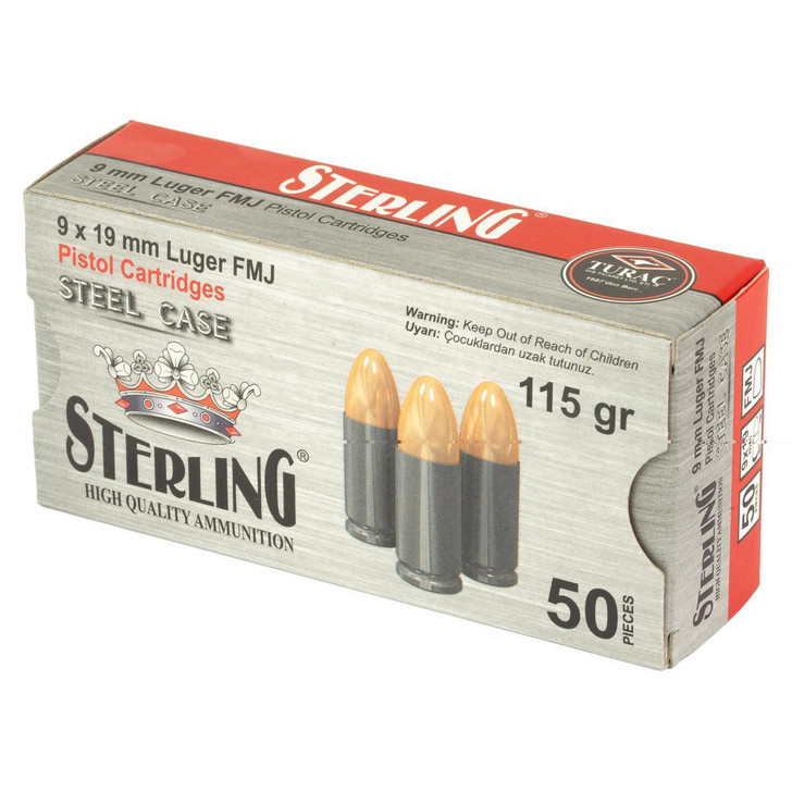  Sterling 9mm 115gr FMJ Steel 2,000 Rounds - FREE SHIPPING! 