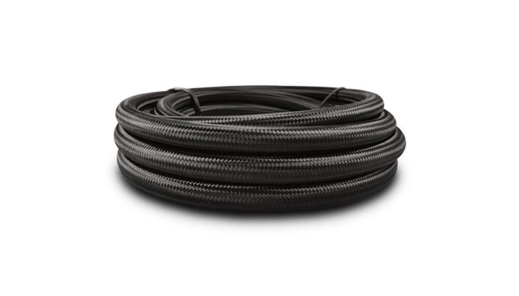 VIBRANT PERFORMANCE 150ft Roll Black Nylon Braided Flex Hose -8AN 